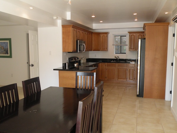 View of oak kitchen and dinning room