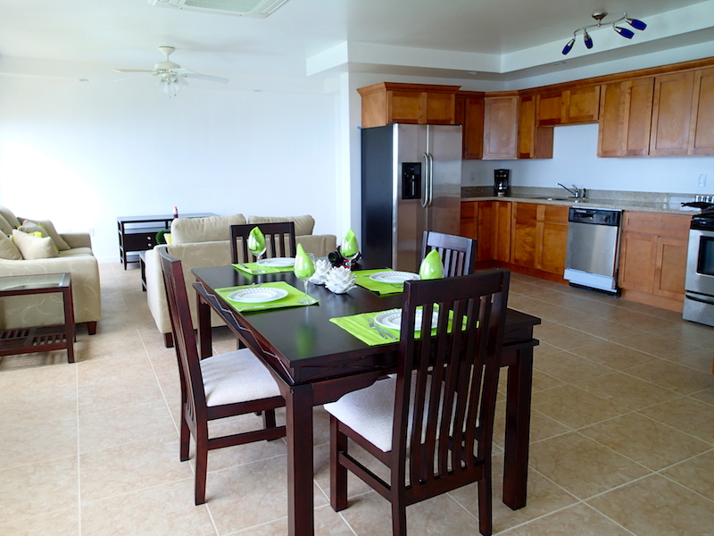 The kitchen inside of Manor by the Sea for rent St. Kitts